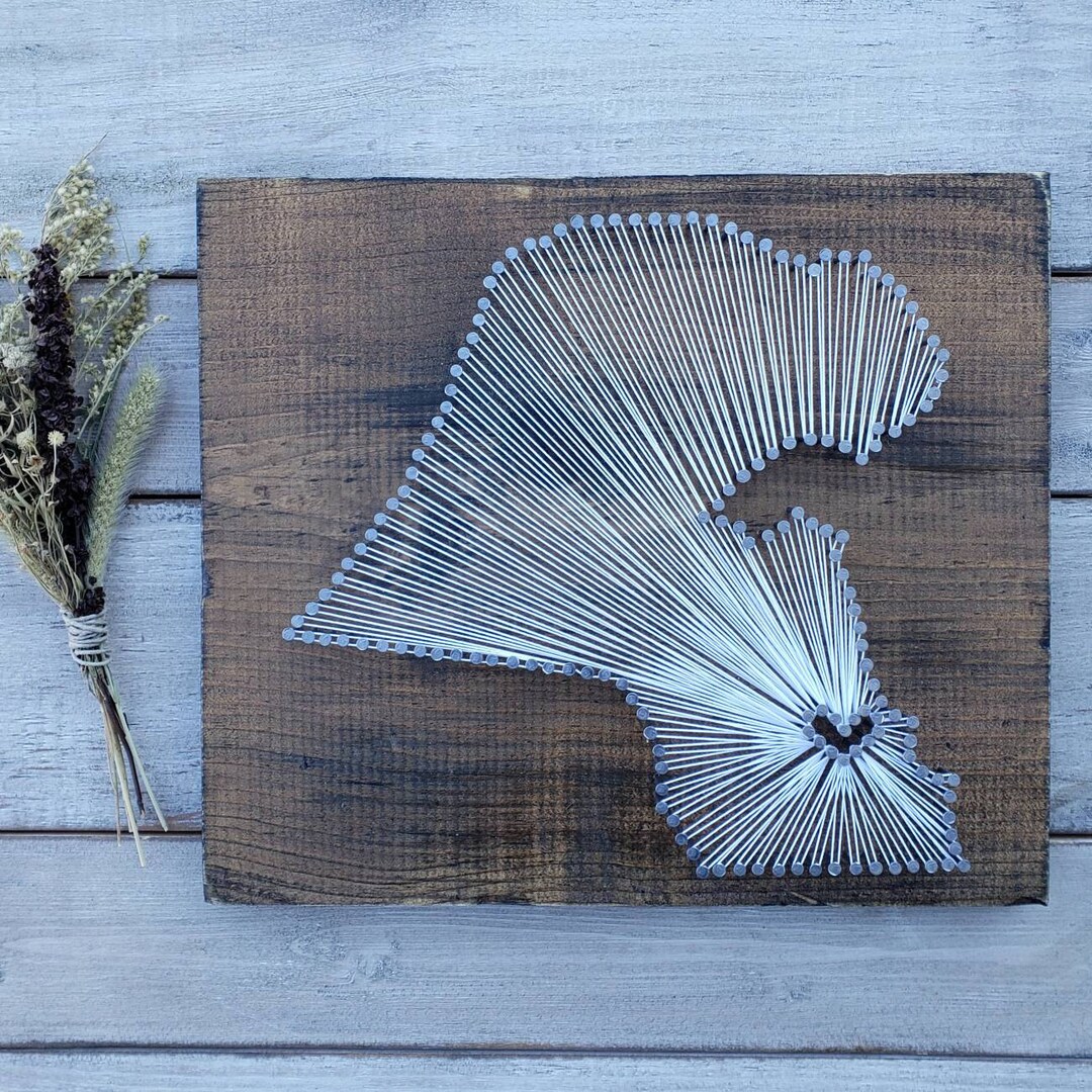 Kuwait String Art, Kuwait Nail Art, Kuwait Gift, Rustic Decor, Custom