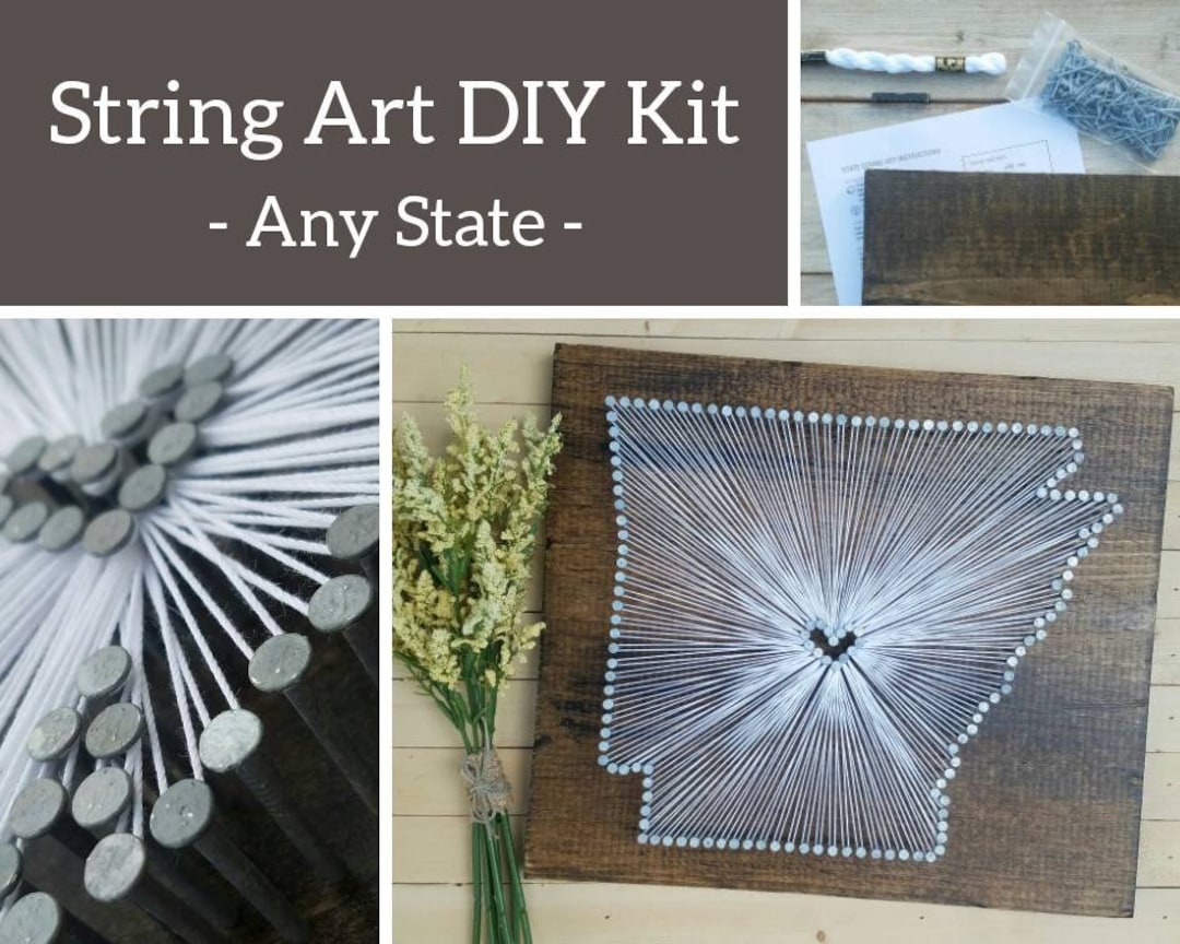 DIY Arkansas String Art Kit, State String Art Kit, Arkansas Nail Art ...