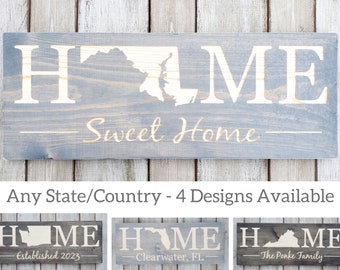Maryland Home Sweet Home, Maryland Sign, Maryland Decor, Maryland, Maryland Love, Maryland Home Decor, Home Decor, State Art, 9x24