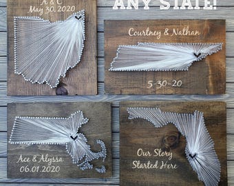 New home housewarming gift/ new house gift/ home state string art sign/ gift for new home/ new home wall art/ state wall art home state