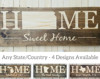 Kansas Home Sweet Home, Kansas State Sign, Kansas Decor, Kansas Gift, Kansas Home Decor, Rustic Decor, Home Decor, State Art, 9x24