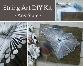 DIY South Carolina String Art Kit, State string Art kit, State Nail Art, Rustic Wall Art, South Carolina love, South Carolina Decor, 11x13