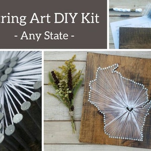 DIY Wisconsin String Art Kit, State string Art Kit, Wisconsin Nail Art, Wisconsin love, Wisconsin home, Rustic Decor, Wisconsin decor, 11x13