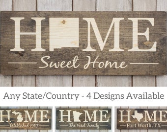 New Mexico Home Sweet Home, New Mexico Sign, New Mexico Decor, New Mexico, New Mexico Home Decor, Rustic Decor, Home Decor, State Art, 9x24