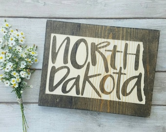 North Dakota Sign, North Dakota Decor, North Dakota, North Dakota Love, North Dakota Home Decor, Rustic Decor, Home Decor, 9x11