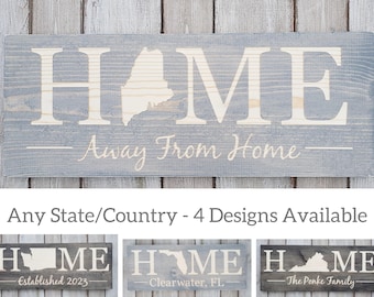 Maine State Sign, Home Sweet Home, Maine Decor, Maine Gift, Maine Print, Map, Plaque, Maine Home Decor, Rustic Home Decor, State Art, 9x24