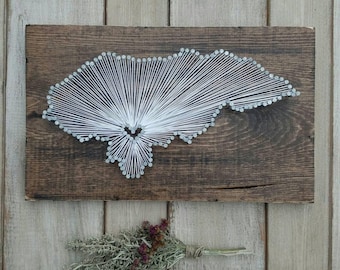 Honduras String Art sign, Honduras Wall Art, Honduras Nail Art Sign, Custom Sign, Rustic Decor, Wood Wall Art, 9x15, 16x24