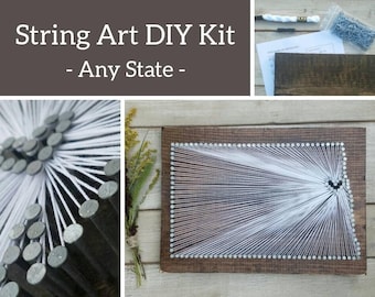 DIY North Dakota String Art Kit, State string Art Kit, North Dakota Nail Art, North Dakota Decor, Custom sign, North Dakota Wall Art, 9x13