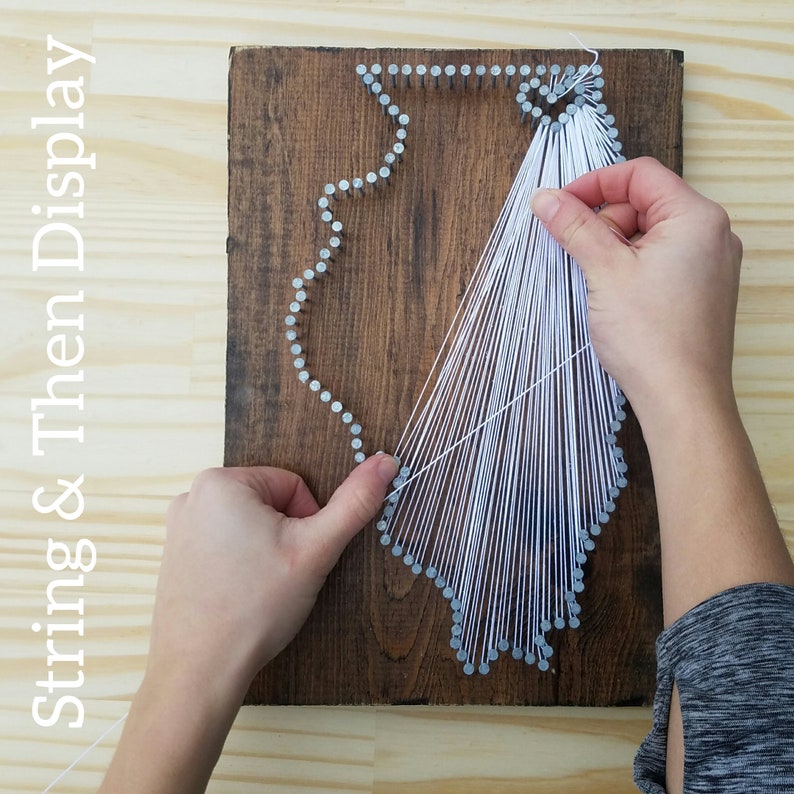 DIY State String Art Kit/ Nail Art Kit/ State String Art/ Anniversary Gifts for Men/ Anniversary Gifts for women image 7