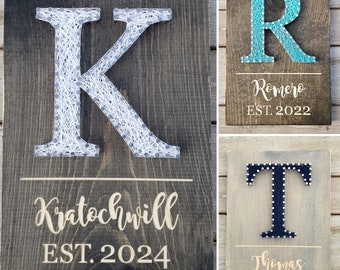 Second anniversary gift/ cotton gift/ cotton anniversary/ last name sign / wood anniversary