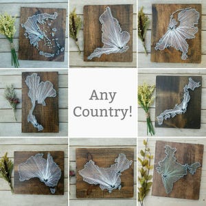 ANY Country/Province/State String Art/ Asia Map/ South Korea Sign/ Singapore Sign/ Vietnam Sign/ Laos Sign/ Nepal Sign/ Mongolia Sign