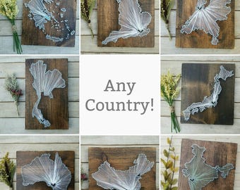ANY Country/Province/State String Art/ Asia Map/ South Korea Sign/ Singapore Sign/ Vietnam Sign/ Laos Sign/ Nepal Sign/ Mongolia Sign