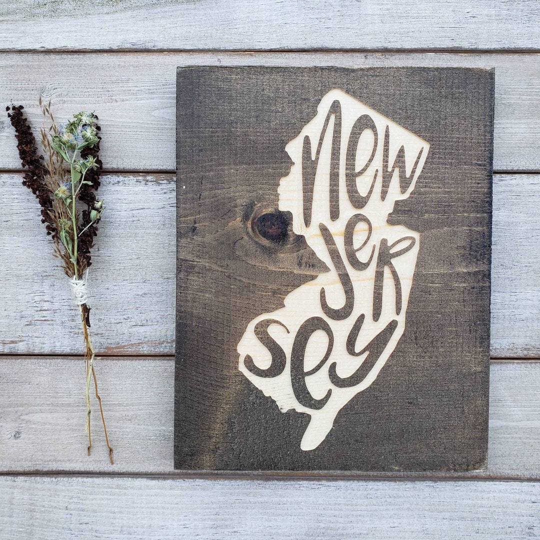 New Jersey Sign, New Jersey Decor, New Jersey Print, New Jersey Map