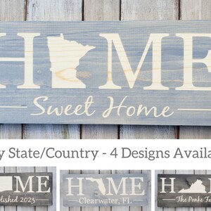 Minnesota Sign, Home Sweet Home, Minnesota Decor, Minnesota, Minnesota Love, Minnesota Home Decor, Rustic Decor, Home Decor, State Art, 9x24