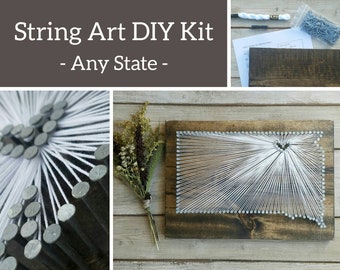 DIY South Dakota String Art Kit, State string Art Kit, South Dakota Nail Art, Custom sign, SD love, SD home, South Dakota Decor, 9x13