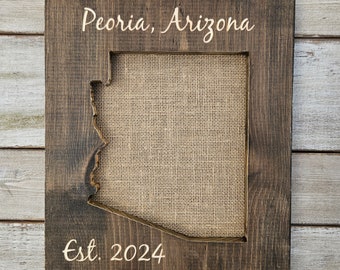 Arizona Sign, Burlap Print, Arizona Wall Decor, Arizona State Map, Arizona Print, Arizona Wall Art, Arizona Gifts, Rustic Decor, 11x13