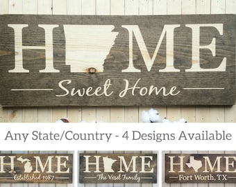 Arkansas Home Sweet Home, Arkansas Wall Art, Arkansas Decor, Arkansas, Arkansas Love, Arkansas Home Decor, Rustic Decor, Home Decor, 9x24