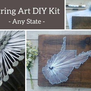 DIY West Virginia String Art Kit, Custom State Map, Personalized Home Decor