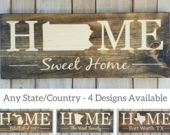 Pennsylvania Sign, Home Sweet Home, Pennsylvania Decor, Pennsylvania, Penn State, Pennsylvania Home Decor, Rustic Decor, 9x24