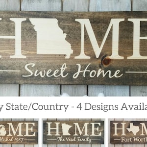 Missouri Home Sweet Home, Missouri Sign, Missouri Decor, Missouri, Missouri Love, Missouri Home Decor, Home Decor, State Art, 9x24