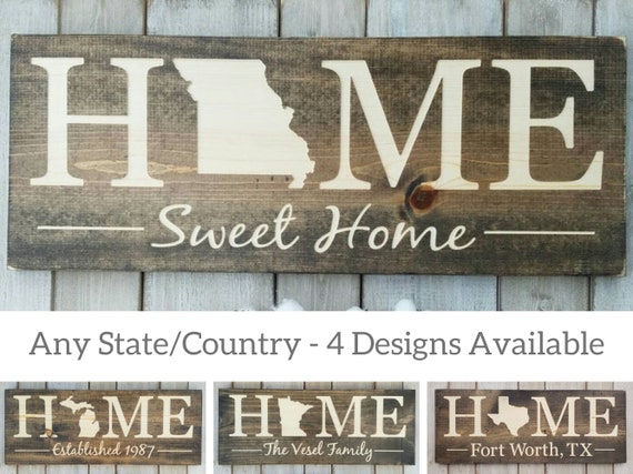 Missouri State Outline Home Sweet Home Metal Wall Art Home Decor 