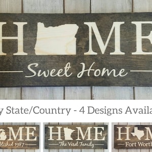 Oregon Home Sweet Home, Oregon Sign, Oregon Decor, Oregon Map, Oregon Home Decor Rustic Decor Oregon Print Oregon Gifts State Wall Art, 9x24