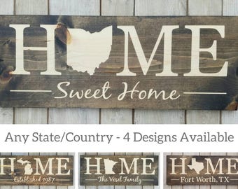 Ohio Sign, Home Sweet Home, Ohio Decor, Ohio, Ohio Love, Ohio Home Decor, Rustic Decor, Home Decor, Ohio Wall Art, State Art, 9x24