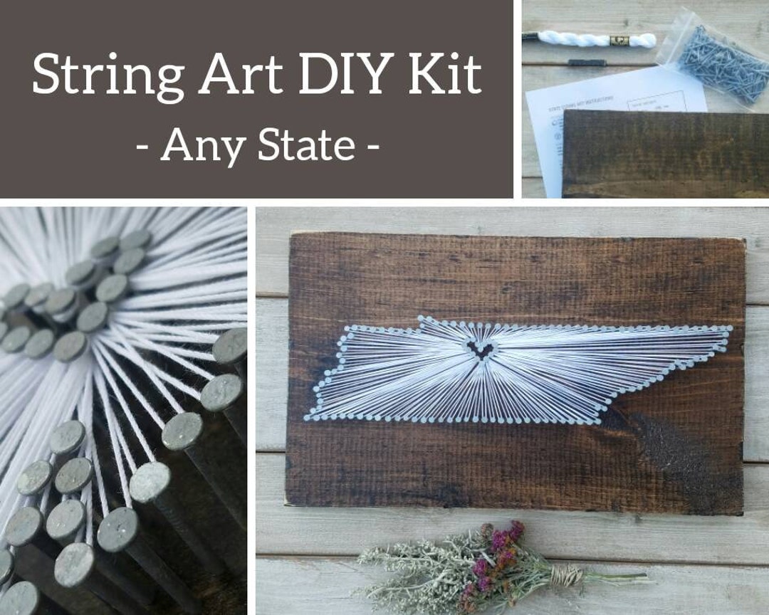 DIY Tennessee String Art Kit, State String Art Kit, Tennessee Nail Art, Custom Sign, Tennessee ...