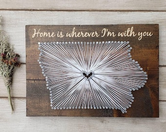 Iowa State String Art, Rustic Home Decor, Personalized Gift