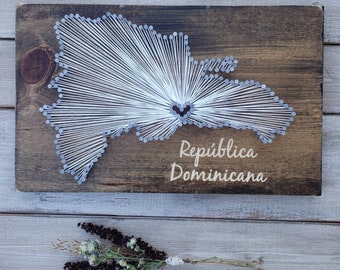 Dominican Republic String Art, Dominican Republic Decor, Destination Wedding, Dominican Republic Gift, 9x15, 16x24