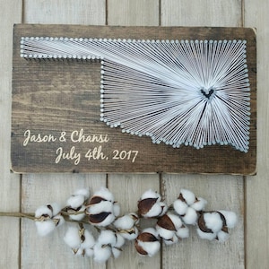 Oklahoma String Art, Oklahoma Home Sign, Oklahoma Decor, Oklahoma Nail Art, Rustic Decor, Oklahoma custom sign, 9x15, 16x24