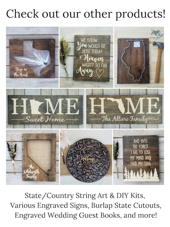 DIY State String Art Kit/ Nail Art Kit/ State String Art/ - Etsy