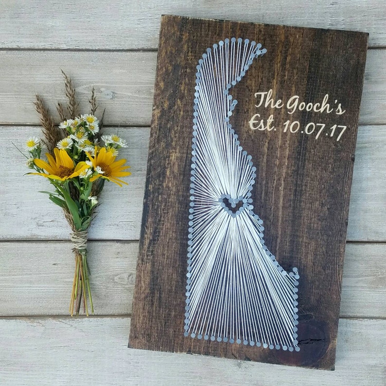 Delaware String Art Delaware Decor State String Art Etsy
