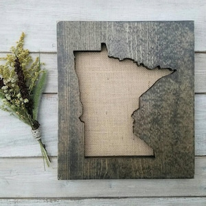 Minnesota Sign, Burlap Print, Minnesota Decor, Minnesota, Minnesota Love, Minnesota Home Decor, Rustic Decor, Home Decor, State Art, 11x13