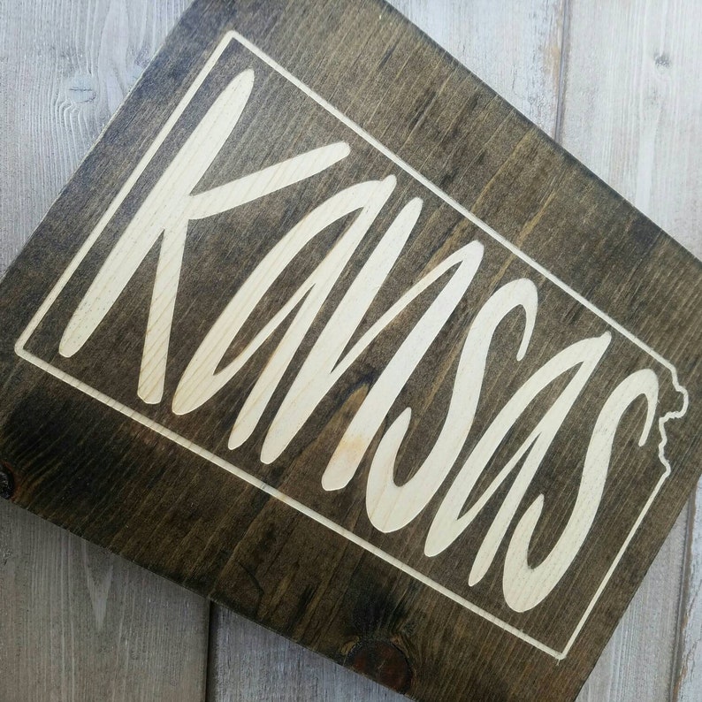 Kansas Sign Kansas Decor Kansas Kansas Love Kansas Home Etsy
