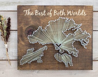 Hong Kong String Art, Hong Kong Decor, Hong Kong Nail Art, Hong Kong Gift, Rustic Decor, wall art, custom sign, adoption gift, 11x13, 24x24
