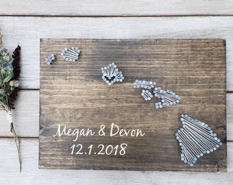 Hawaii String Art, Hawaii Decor, State string Art, Hawaii Nail Art, Rustic Decor, custom sign, Hawaii love, Hawaii home, Hawaii Gift