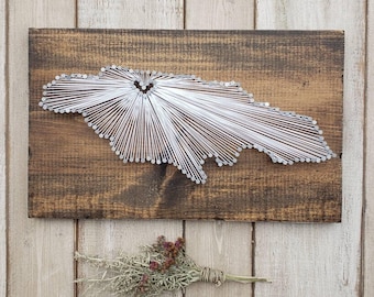 Jamaica String Art, Rustic Wedding Gift, Caribbean Home Decor
