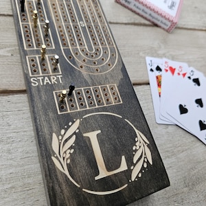 Personalized Cribbage Board, Wood Anniversary Gift, Custom Cribbage Board, Engraved Cribbage Board, Board Game, Game Night, Cribbage, 3.5x15
