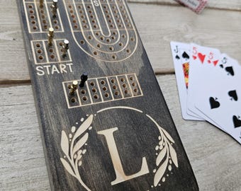 Personalized Cribbage Board, Wood Anniversary Gift, Custom Cribbage Board, Engraved Cribbage Board, Board Game, Game Night, Cribbage, 3.5x15