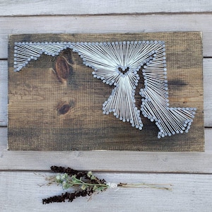 Custom Maryland String Art, Personalized Home Decor, Engagement Gift