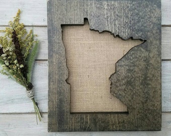 Minnesota Sign, Burlap Print, Minnesota Decor, Minnesota, Minnesota Love, Minnesota Home Decor, Rustic Decor, Home Decor, State Art, 11x13