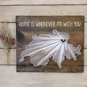 Switzerland String Art, Rustic Wood Wall Decor, Custom Location