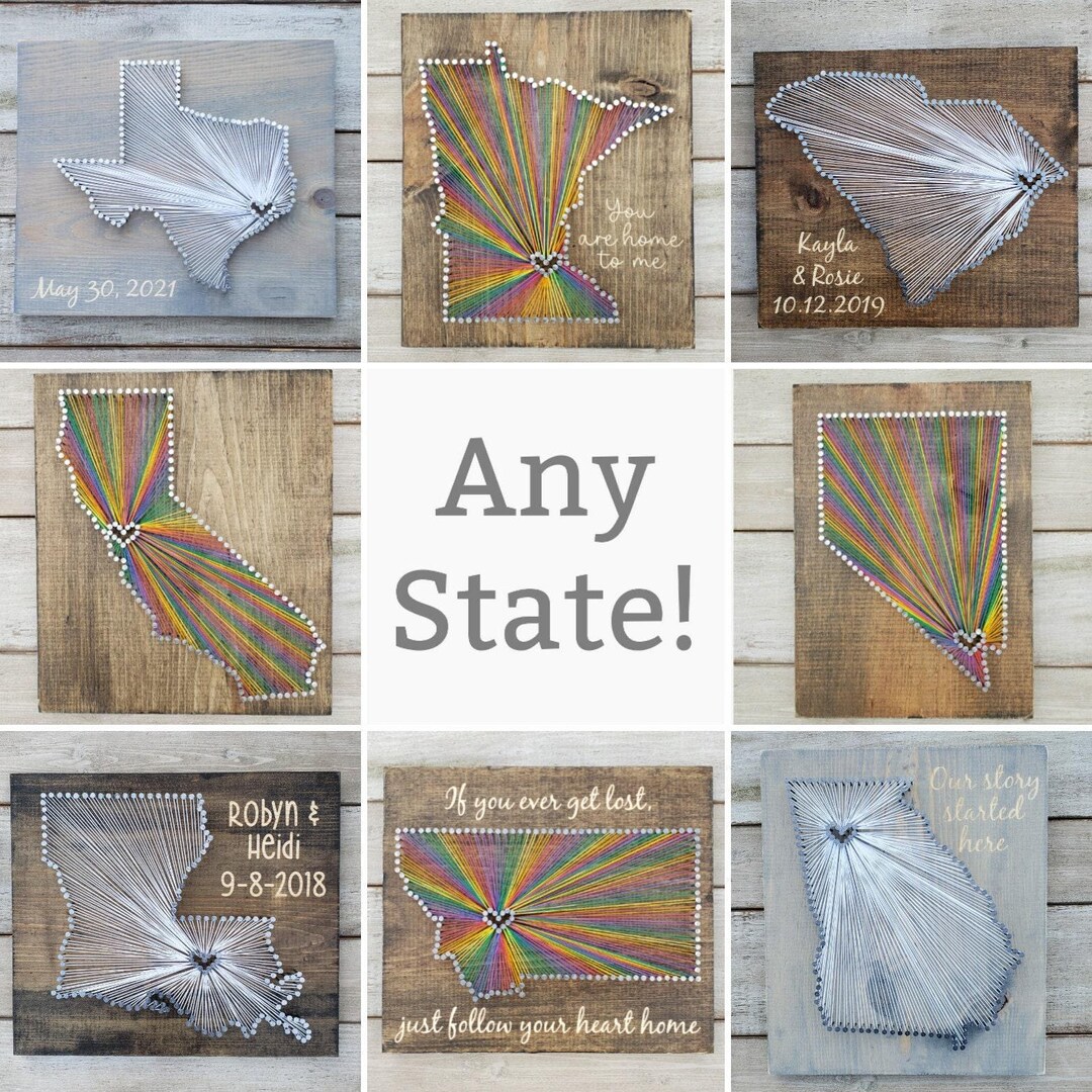 LGBTQ Pride Cotton Anniversary Wall Art, Custom Engraved String Art - Etsy