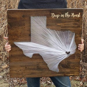 Texas String Art/ Texas Home Sign / Texas Decor/ Texas Nail Art/ Texas Gift/ Texas Custom Decor / Texas Pride / Deep in the Heart