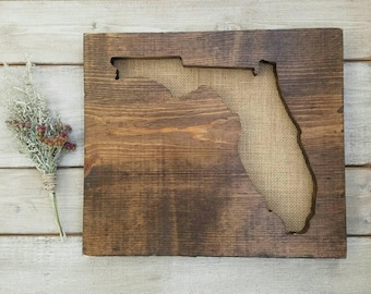 Florida Sign, Burlap Print, Florida Decor, Florida, Florida Love, Florida Home Decor, Rustic Decor, Home Decor, State Art, 11x13