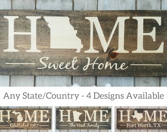 Missouri Home Sweet Home, Missouri Sign, Missouri Decor, Missouri, Missouri Love, Missouri Home Decor, Home Decor, State Art, 9x24