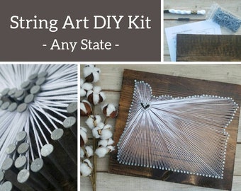 DIY Oregon String Art Kit, State string Art Kit, Oregon Nail Art, Rustic Wood Wall Art, Oregon Gifts, Oregon Home, Oregon Decor, 11x13