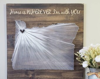 Oregon String Art, Oregon Decor, State string Art, Oregon Nail Art, Oregon Map, Oregon Wall Art, Oregon Rustic Decor, 11x13, 24x24