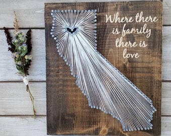 California String Art, California Home Sign, California Decor, California Nail Art, California Map, California Wall Art, 11x13, 24x24